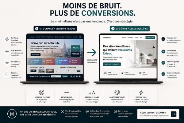 Pourquoi les sites épurés génèrent plus de leads que les sites spectaculaires