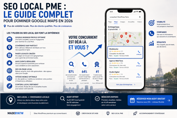 Guide SEO local PME 2026 : dominer Google Maps et le Local Pack avec WordPress — Madebyatw